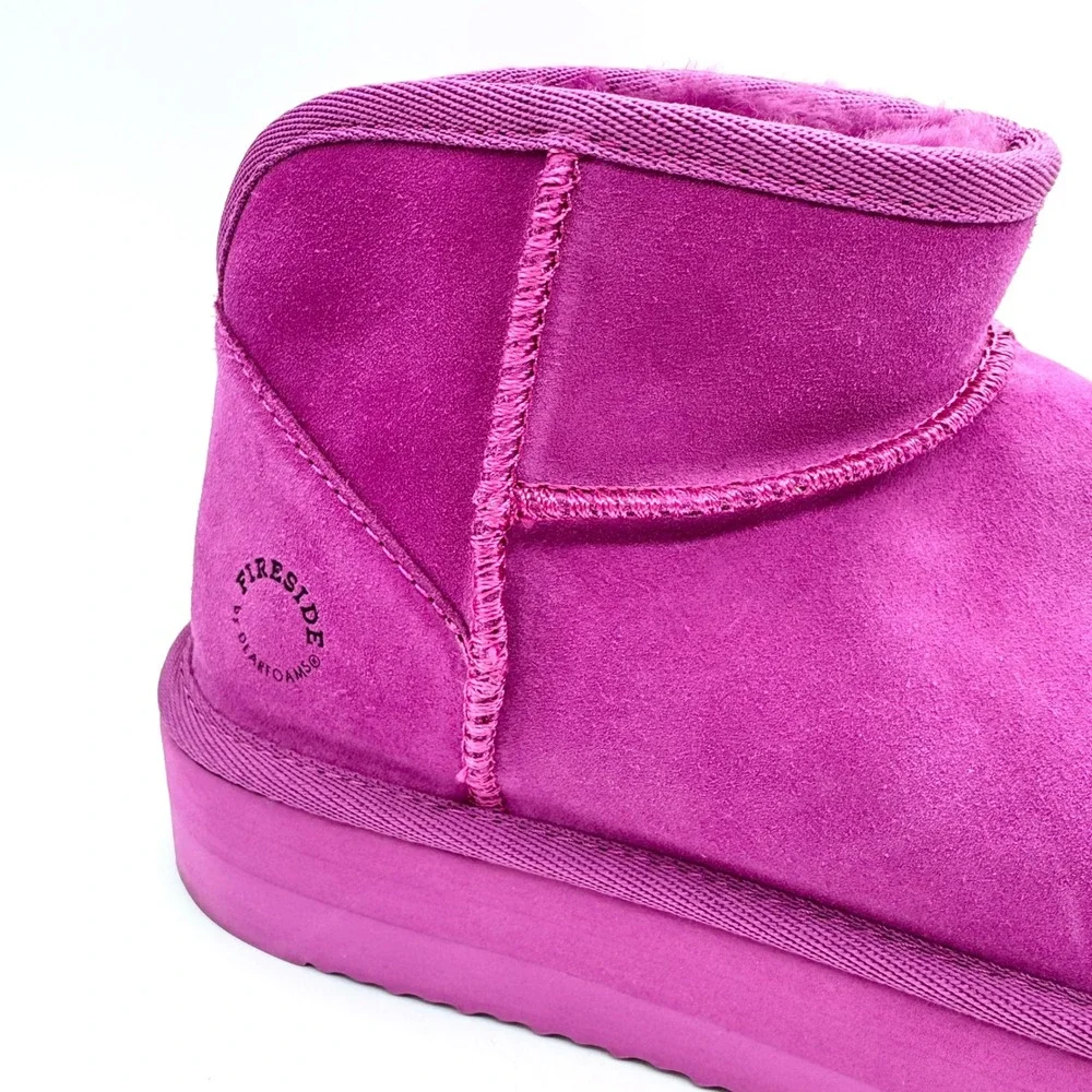 Fireside x Dearfoams Kingston Genuine Shearling Platform Bootie Mystic‎ Purple 9